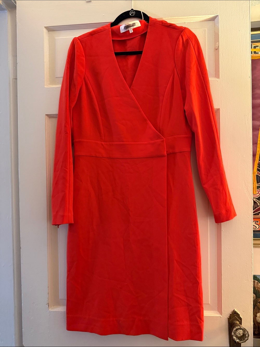 Diane Von Furstenberg Vibrant Orange Long-Sleeve Wrap Dress